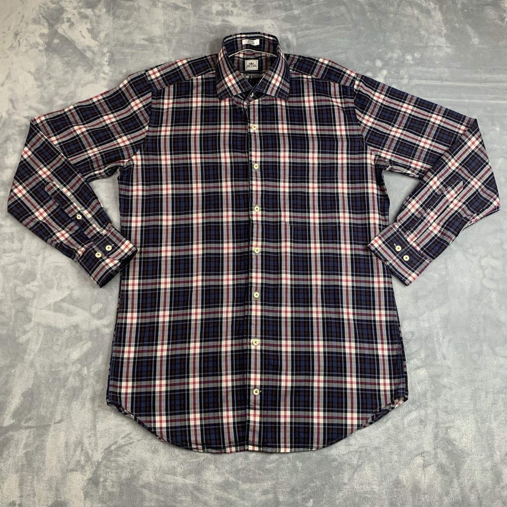 Peter‎ Millar Shirt Mens Medium Button Up Check Blue Red